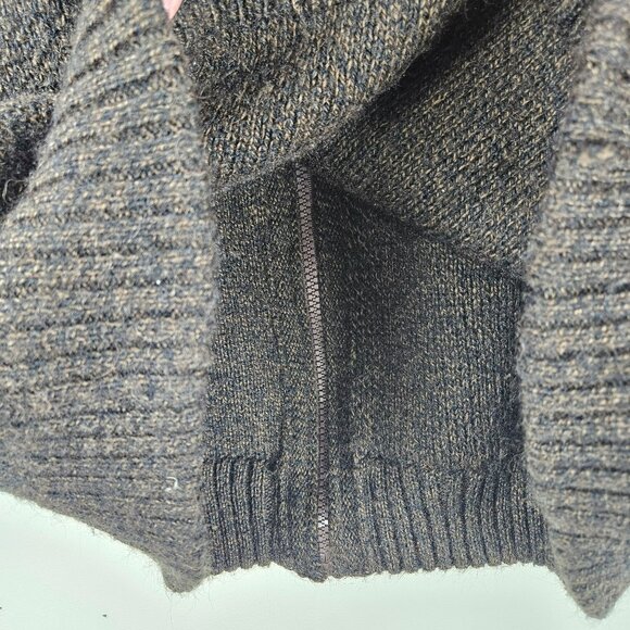 ALPACA FULL ZIP SWEATER Womens XL Peru ARTE INKA BERFASS Brown Pockets Soft - Picture 11 of 13
